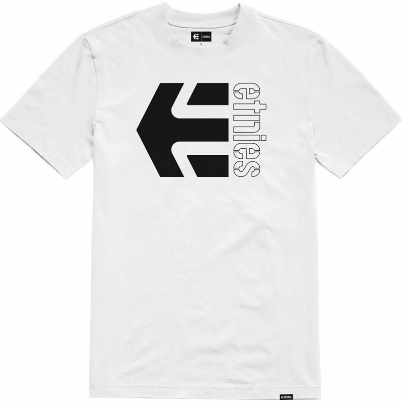 Etnies Corp Combo T-shirts Herren Weiß Schwarz | TXMPD0853