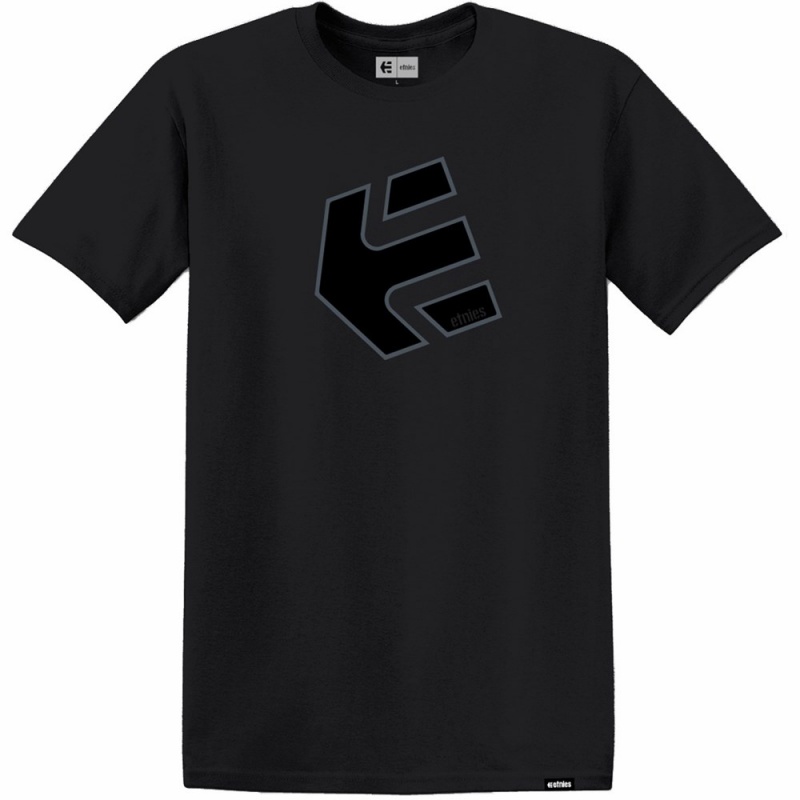 Etnies Crank Tech T-shirts Herren Schwarz Grau | YKUSH9472