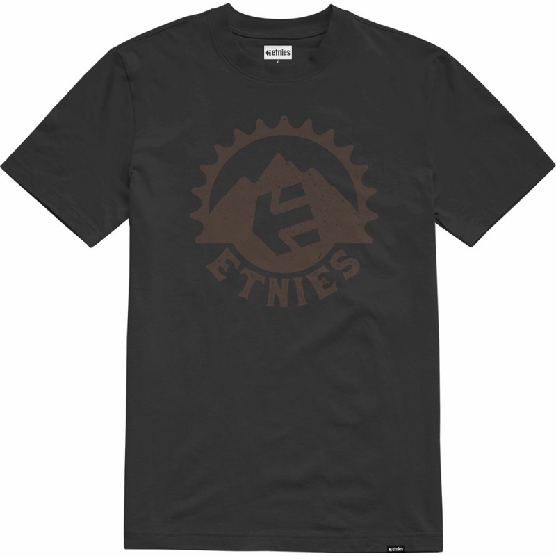 Etnies Spoke Tech T-shirts Herren Schwarz Braun | BLVJI0623